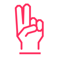 corporate travel hand icon two