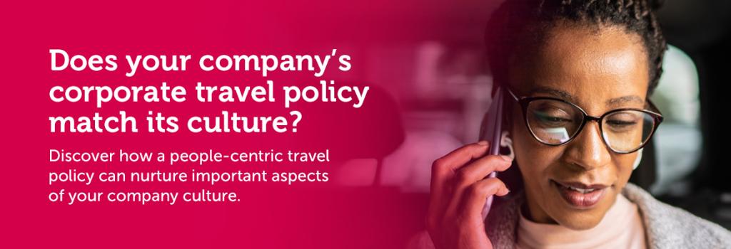Corporate Traveller, South Africa, woman on phone, workers day, company culture, travel policy