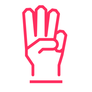 corporate travel hand icon three